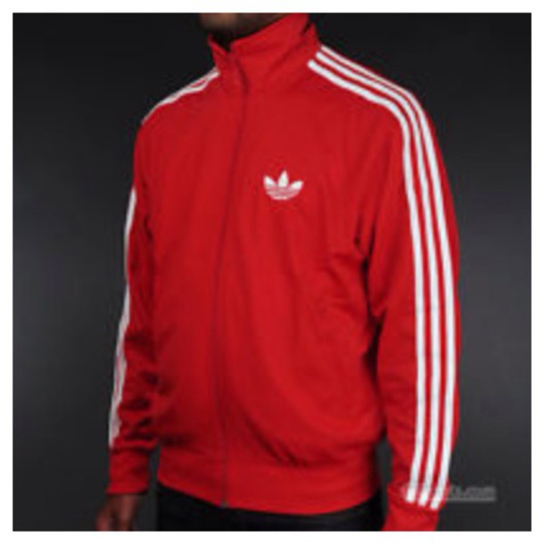 jacket, adidas, full zip up, red jacket - Wheretoget